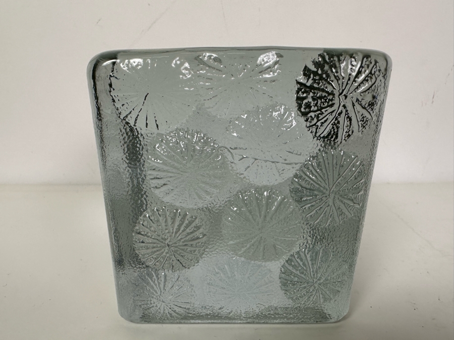 Vintage MCM Blenko Ice Cube Glass Bookend Designed By Joel Myers 4'H [Photo 2]