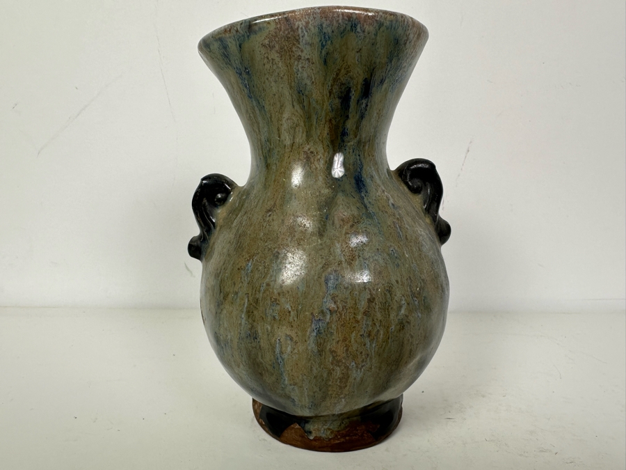 Signed Japanese Pottery Vase 6'H [Photo 4]