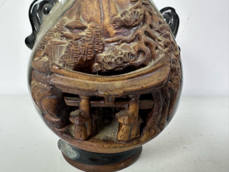 Signed Japanese Pottery Vase 6'H [Photo 3]