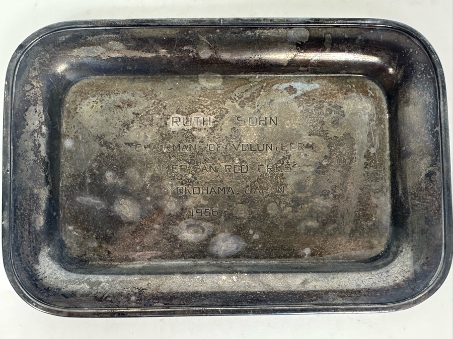 Small Sterling Silver Tray Engraved 'Ruth Sohn - Chairman Of Volunteers ...