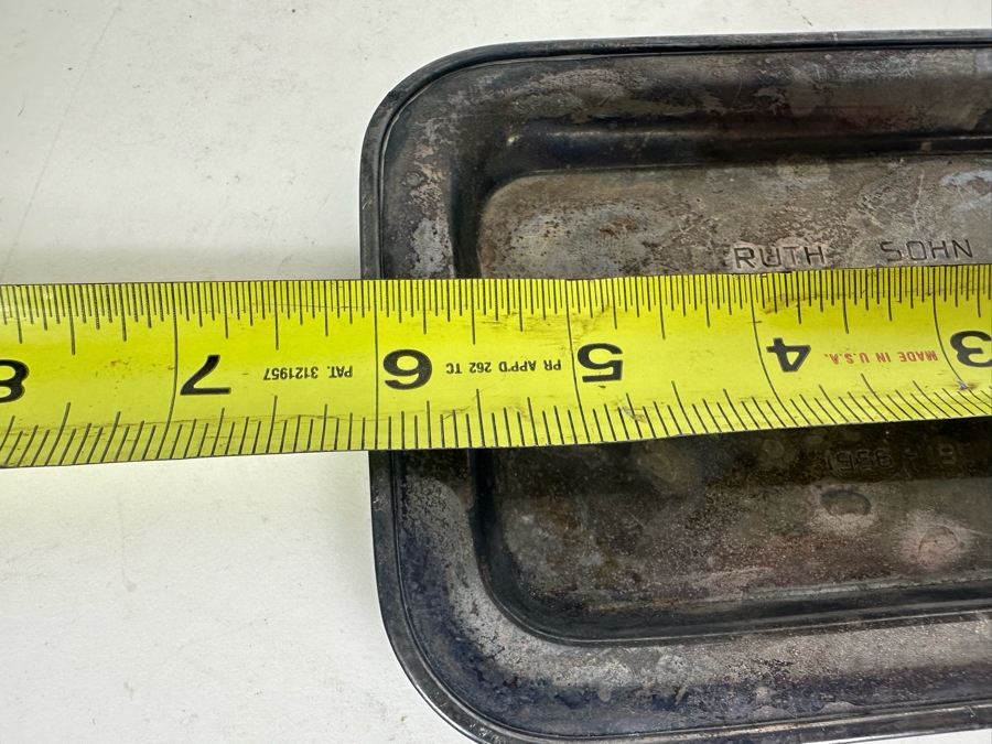 Small Sterling Silver Tray Engraved 'Ruth Sohn - Chairman Of Volunteers American Red Cross Yokohama, Japan 1956-1957' 6'W X 4'D 96.4g [Photo 7]