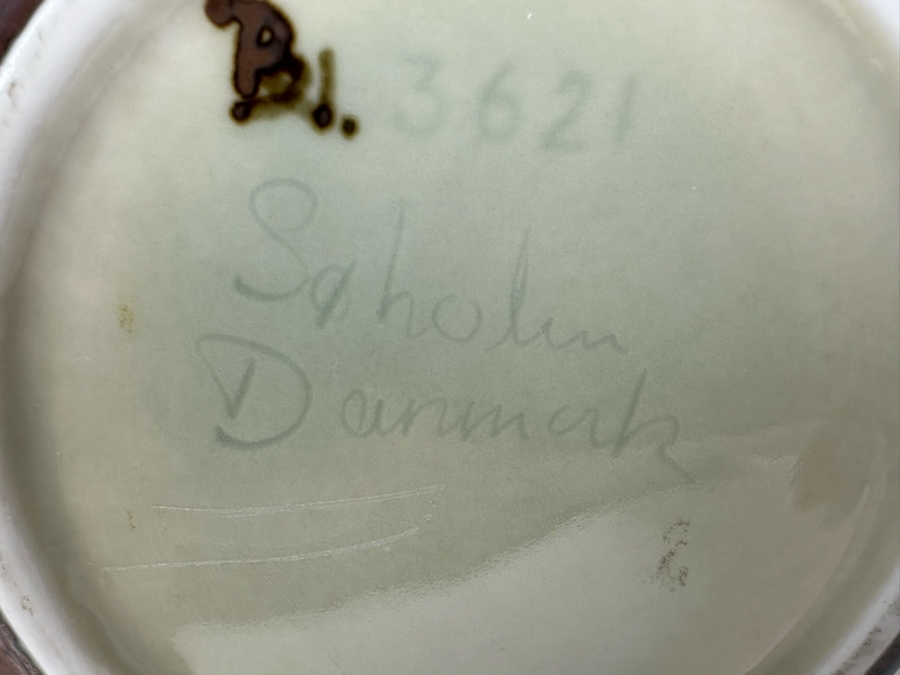 Vintage Mid-Century Modern Soholm Denmark Studio Pottery Vase 5'W X 3'H [Photo 5]