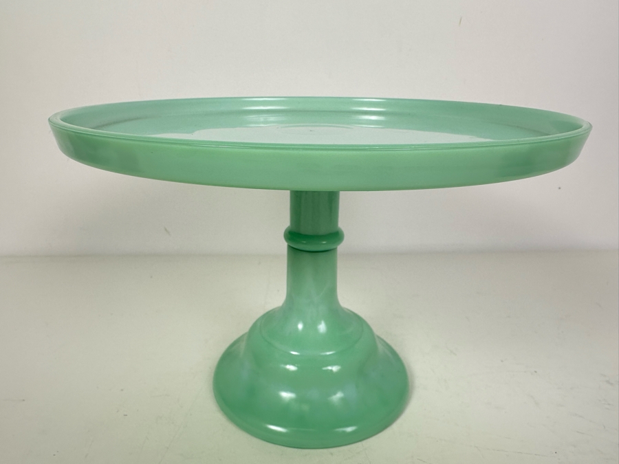 Jadeite Mosser Glass Cake Stand With Glass Dome 10.25'W X 12.5'H