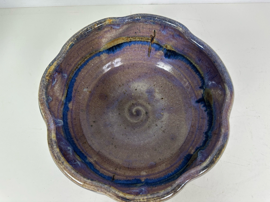 Signed Cuzick Studio Pottery Bowl 9'W X 4'H [Photo 5]