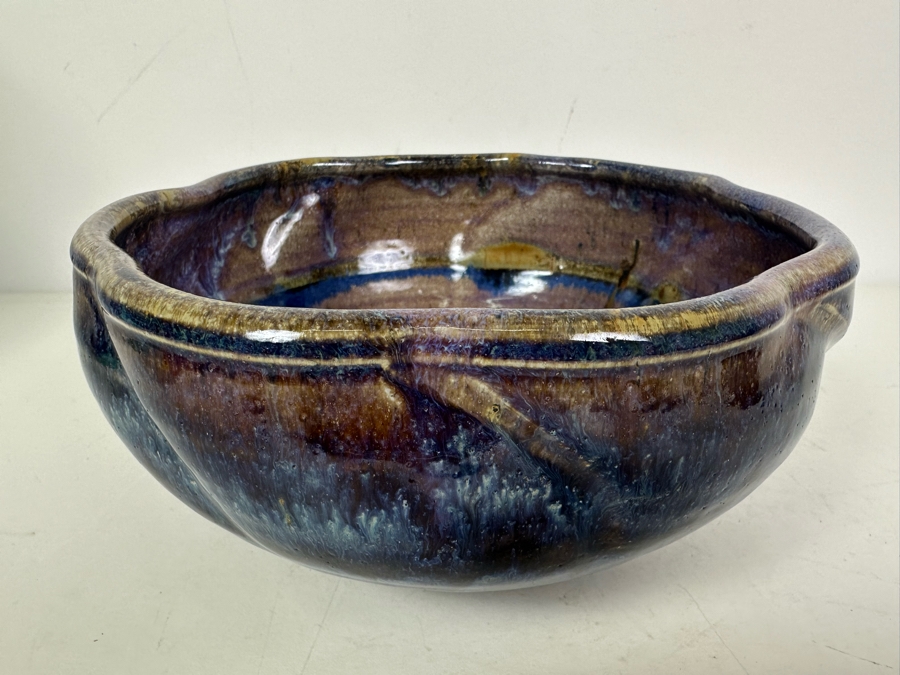 Signed Cuzick Studio Pottery Bowl 9'W X 4'H [Photo 2]