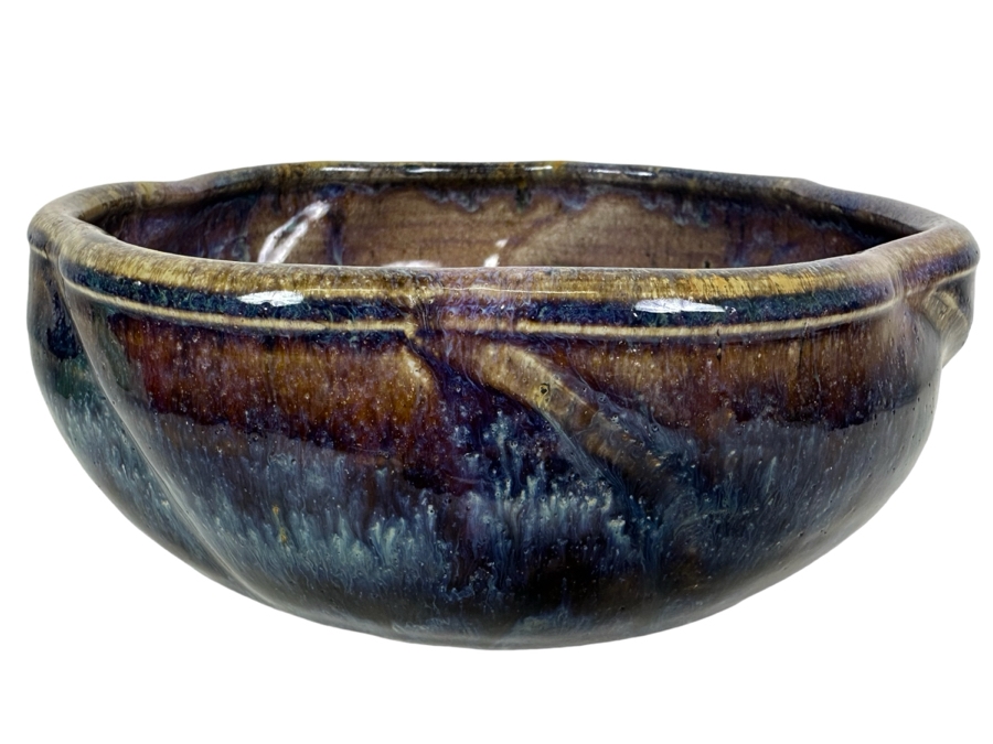Signed Cuzick Studio Pottery Bowl 9'W X 4'H