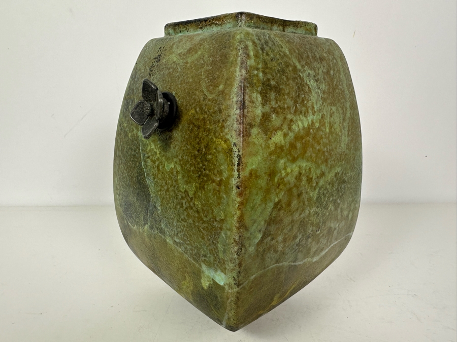 Vintage Signed Tony Evans Raku Studio Pottery Vase 9'H [Photo 2]