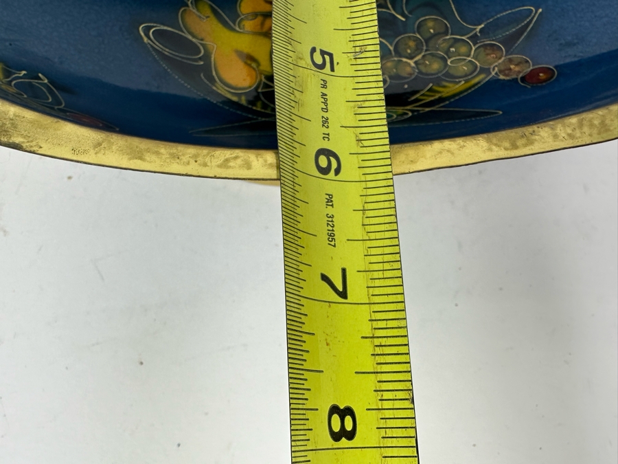 Vintage MCM Enamel Judaica Brass Fruit Bowl Made In Israel 13.5'W X 6'D X 4'H [Photo 9]