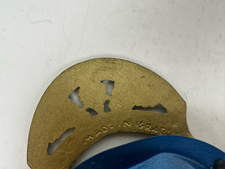 Vintage MCM Enamel Judaica Brass Fruit Bowl Made In Israel 13.5'W X 6'D X 4'H [Photo 6]