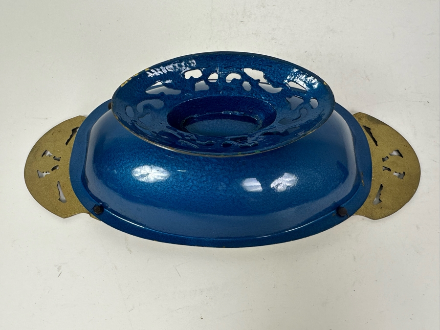 Vintage MCM Enamel Judaica Brass Fruit Bowl Made In Israel 13.5'W X 6'D X 4'H [Photo 7]