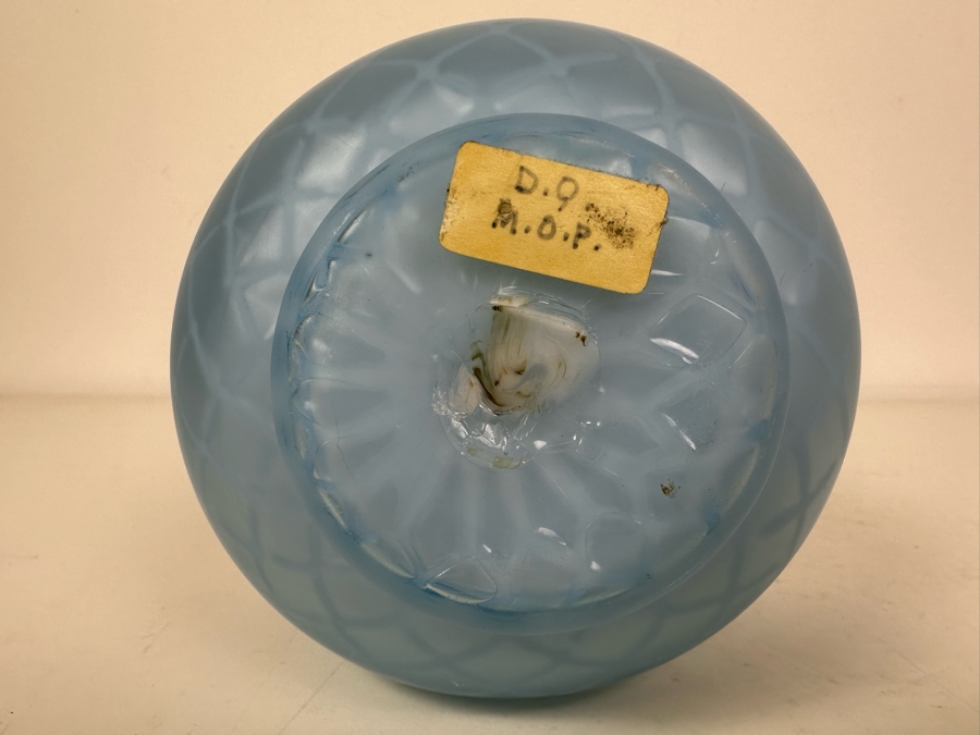 Victorian MOP Mother Of Pearl Satin Art Glass Bowl With Handle 4.5'H X 8.25'H [Photo 8]