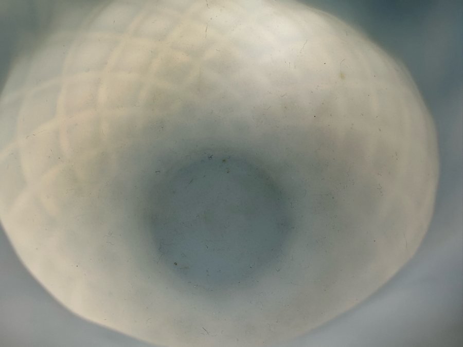 Victorian MOP Mother Of Pearl Satin Art Glass Bowl With Handle 4.5'H X 8.25'H [Photo 4]