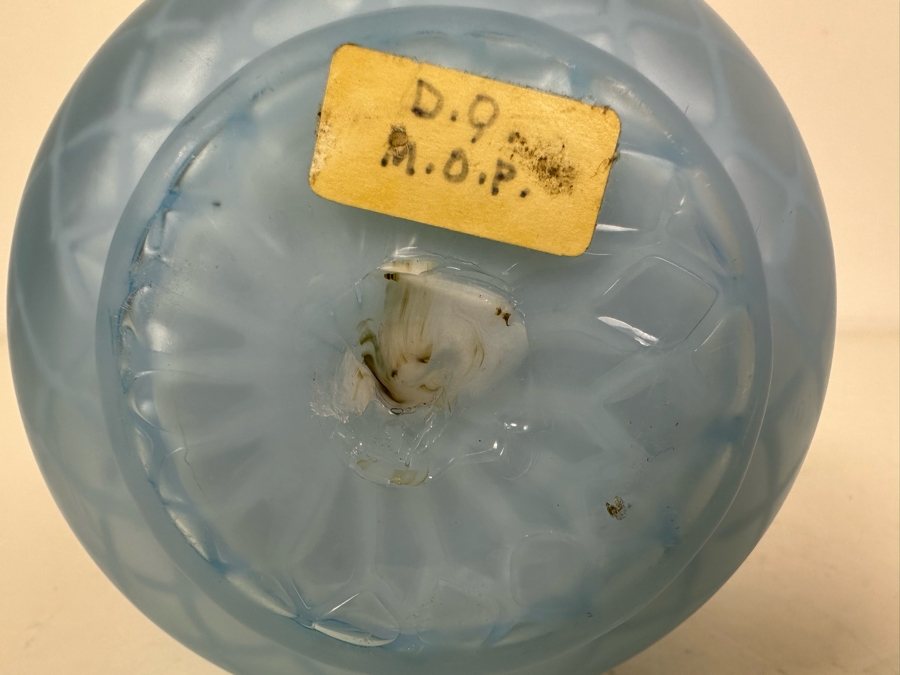 Victorian MOP Mother Of Pearl Satin Art Glass Bowl With Handle 4.5'H X 8.25'H [Photo 9]