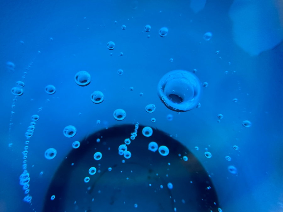 Vintage Steven Correia Blue Etched Art Glass World Globe Paperweight 4'H [Photo 7]