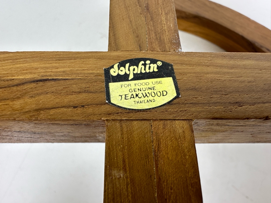 Vintage Mid-Century Teak Bowl Holder With Glass Bowl 11.5'W X 6'H [Photo 5]