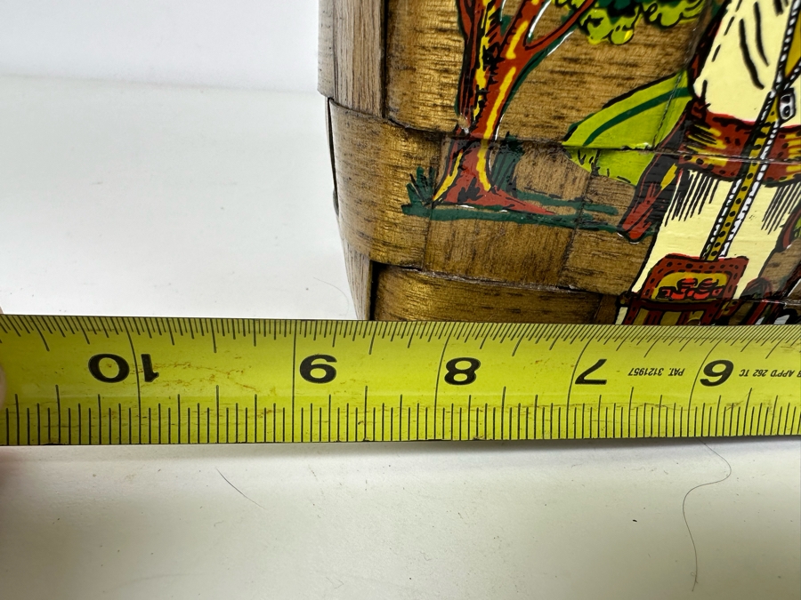 Vintage Hand Painted Golf Themed Basket Purse Handbag By Caro Nan 8.5'W X 4.5'D X 6'H [Photo 6]