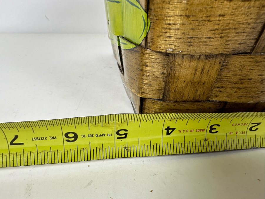 Vintage Hand Painted Golf Themed Basket Purse Handbag By Caro Nan 8.5'W X 4.5'D X 6'H [Photo 7]