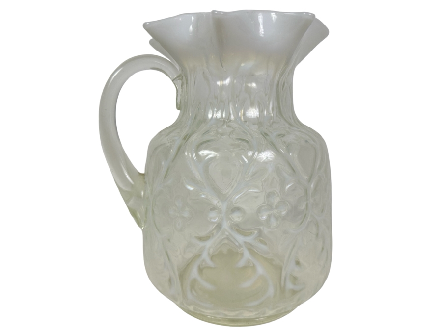 Vintage Opalescent Water Pitcher 9'H [Photo 1]