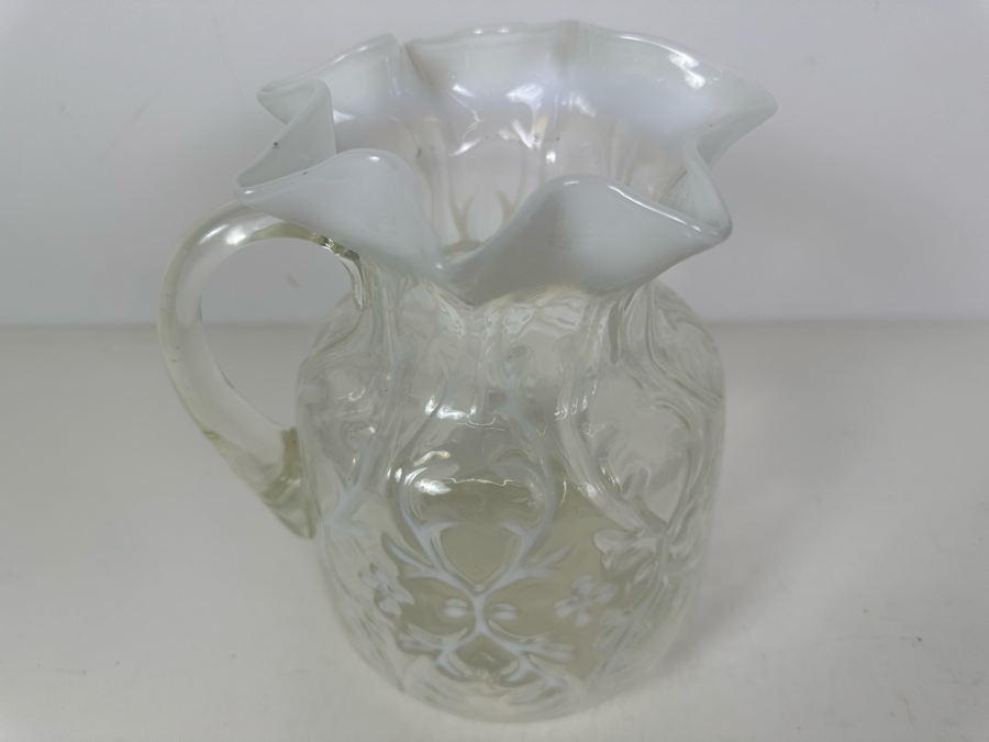 Vintage Opalescent Water Pitcher 9'H [Photo 2]