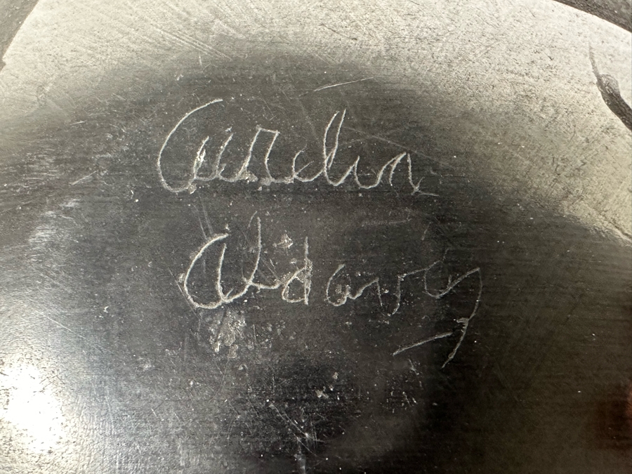 Vintage Artist Signed Blackware Pottery Olla Vase 4'H [Photo 7]