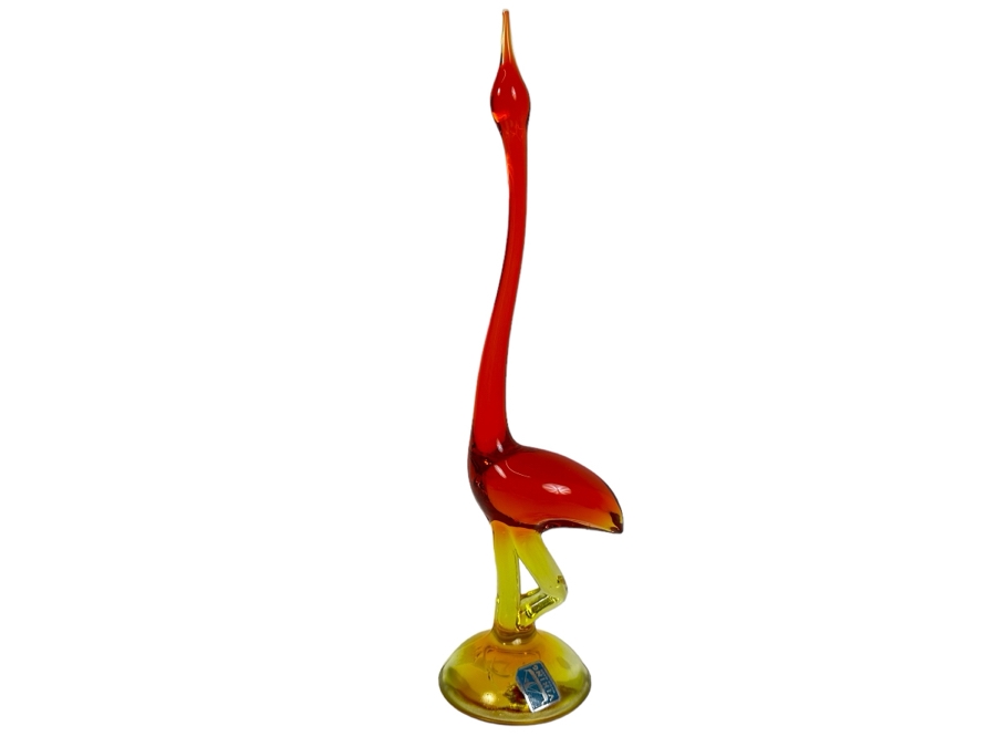 Vintage Mid-Century Modern Viking Glass Bird Figurine 11.5'H [Photo 1]