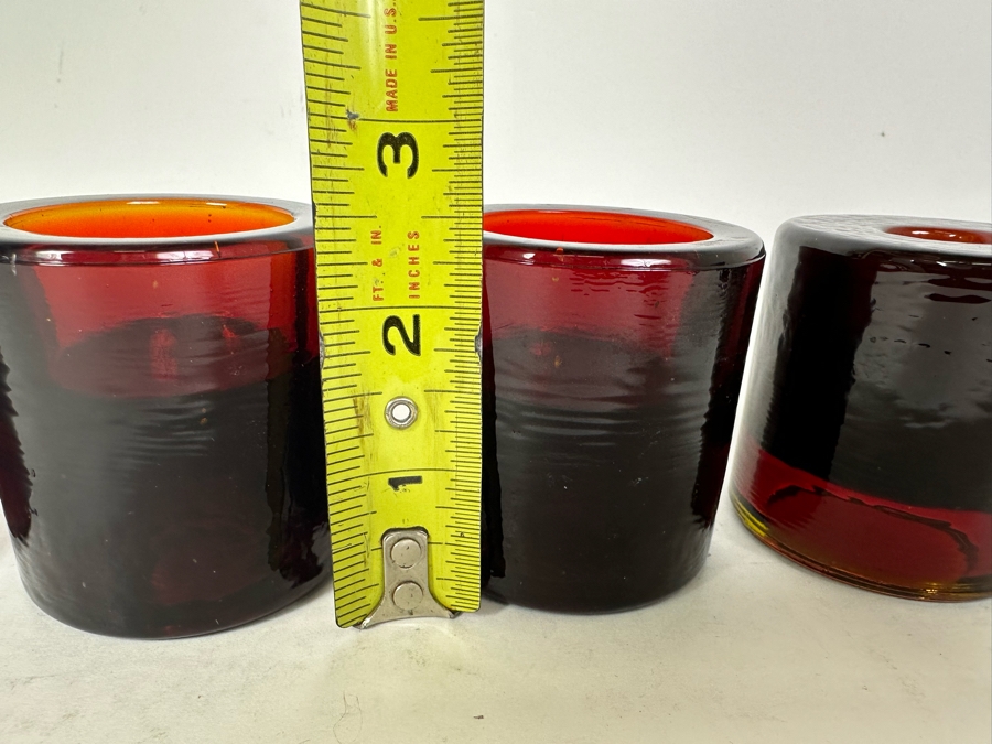 (4) Glass Candle Holders 2.5'H [Photo 3]