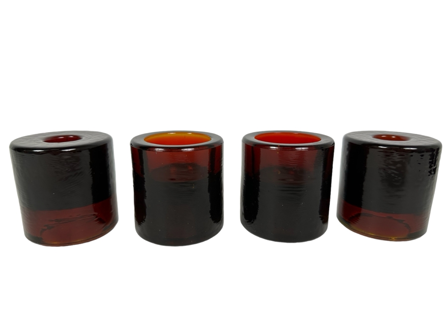 (4) Glass Candle Holders 2.5'H [Photo 1]