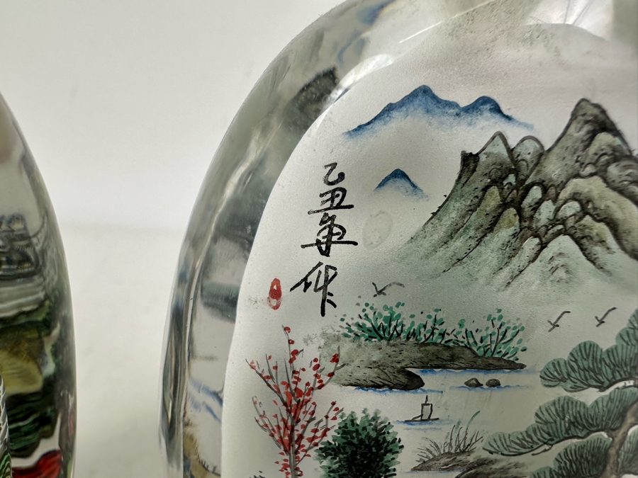 Pair Of Chinese Reverse Painted Snuff Bottles 5'H [Photo 6]