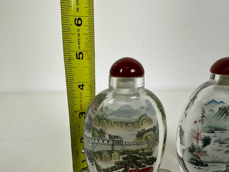Pair Of Chinese Reverse Painted Snuff Bottles 5'H [Photo 11]