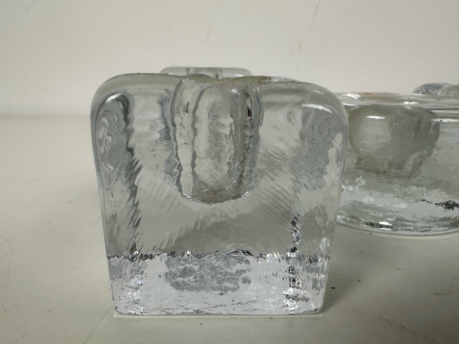 Five Blenko Glass Ice Cube Candle Holders 2'H [Photo 6]