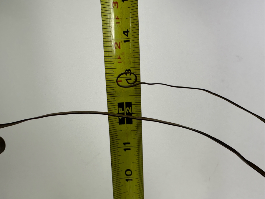 Vintage Artist Signed Metal Fish Sculpture On Stone Base 13'H [Photo 10]