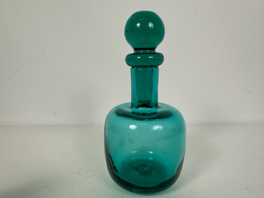 Pair Of Art Glass Bottles - Bottle On Right With Stopper Is Blenko Glass [Photo 4]