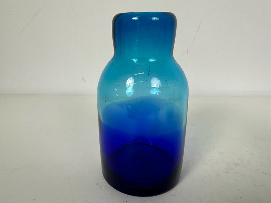 Pair Of Art Glass Bottles - Bottle On Right With Stopper Is Blenko Glass [Photo 3]