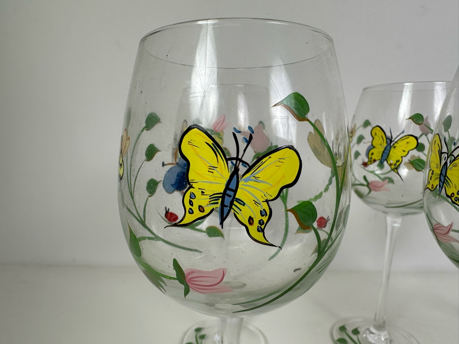 (6) LENOX Hand Painted Stemware Glasses 9.25'H [Photo 4]