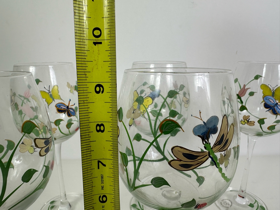 (6) LENOX Hand Painted Stemware Glasses 9.25'H [Photo 7]