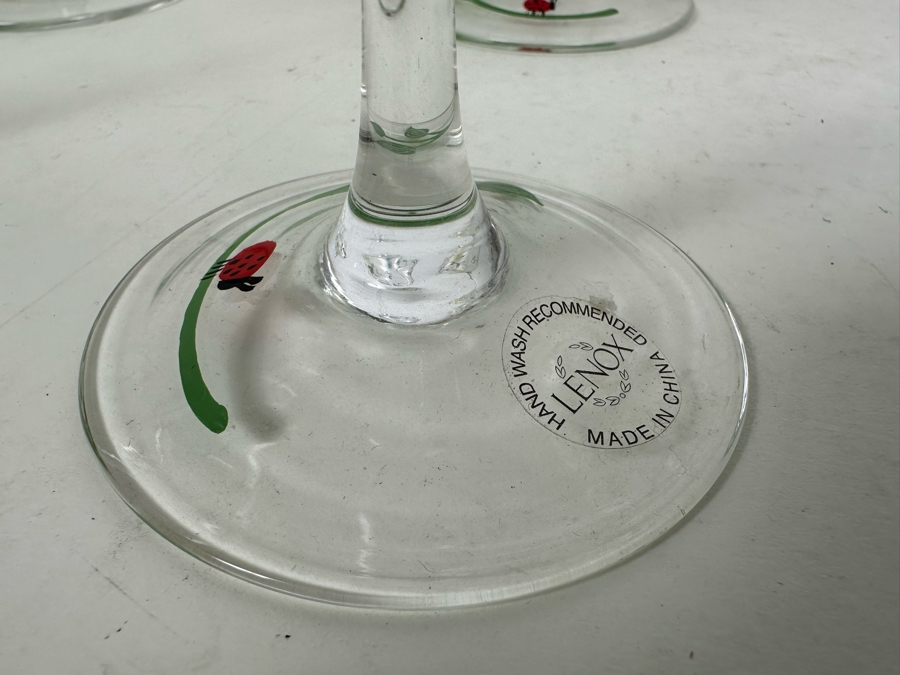 (6) LENOX Hand Painted Stemware Glasses 9.25'H [Photo 2]