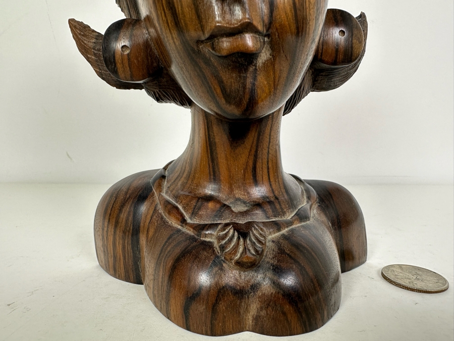 Vintage Hand Carved Hardwood Sculpture 9'H [Photo 4]