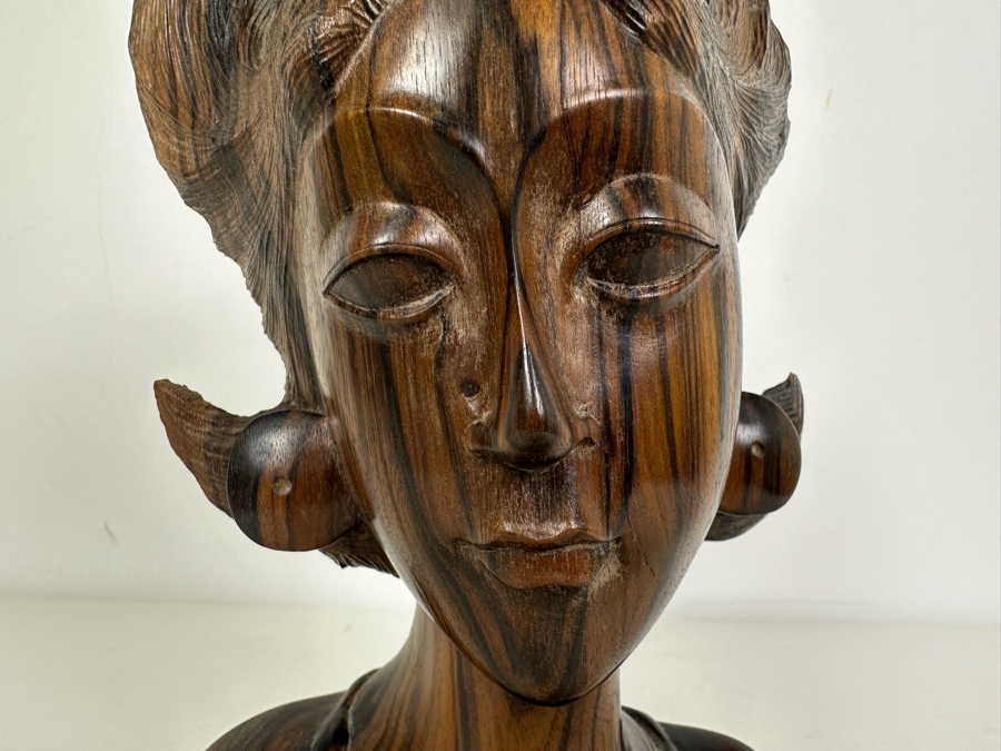 Vintage Hand Carved Hardwood Sculpture 9'H [Photo 2]