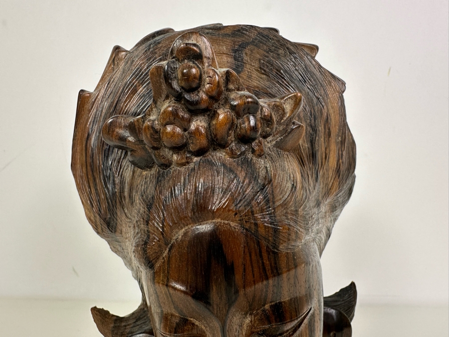 Vintage Hand Carved Hardwood Sculpture 9'H [Photo 3]