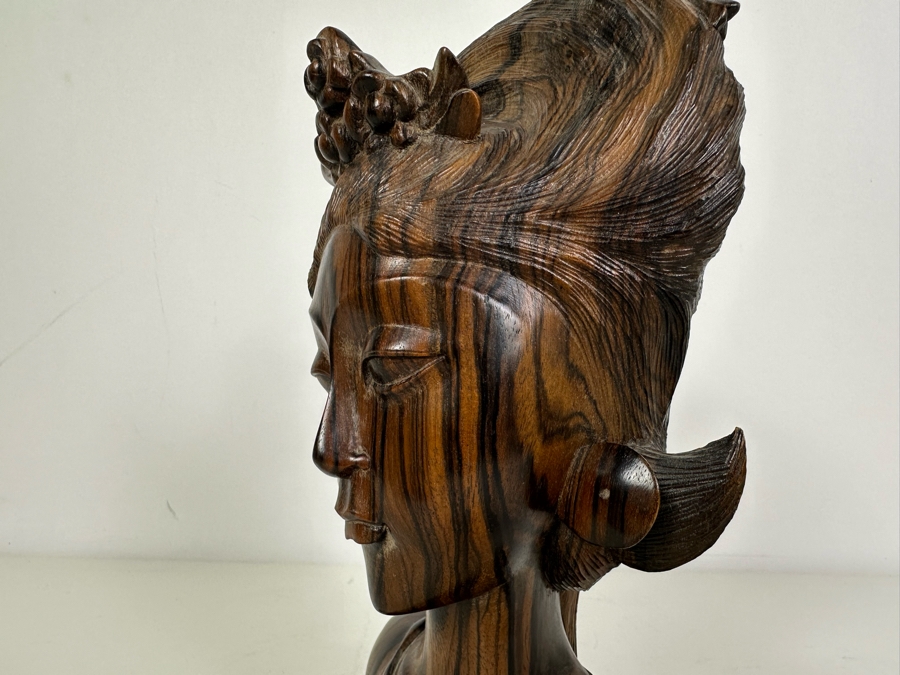 Vintage Hand Carved Hardwood Sculpture 9'H [Photo 8]