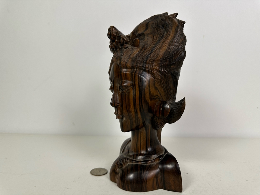 Vintage Hand Carved Hardwood Sculpture 9'H [Photo 7]