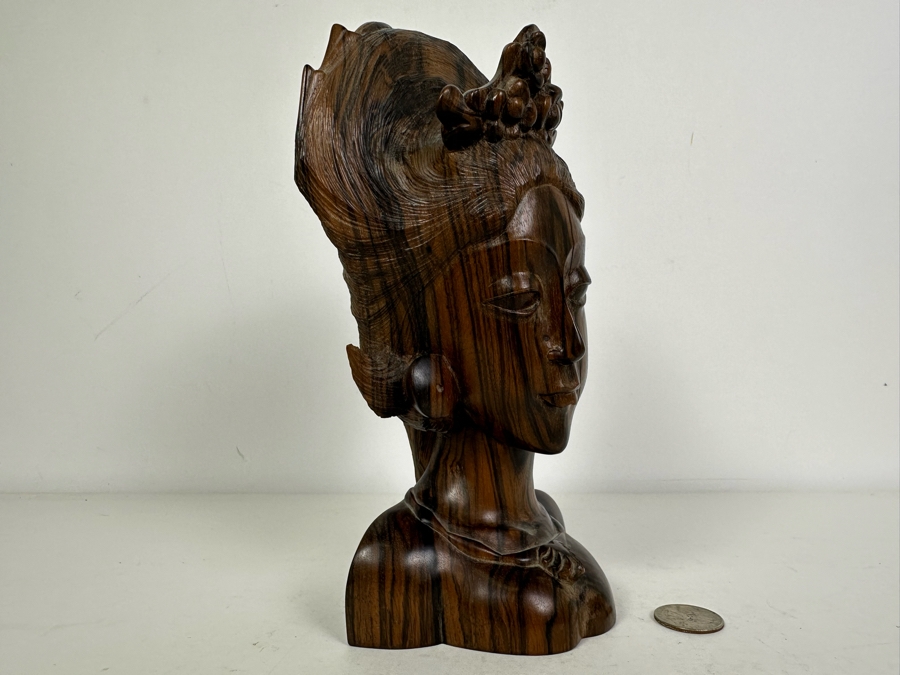 Vintage Hand Carved Hardwood Sculpture 9'H [Photo 5]