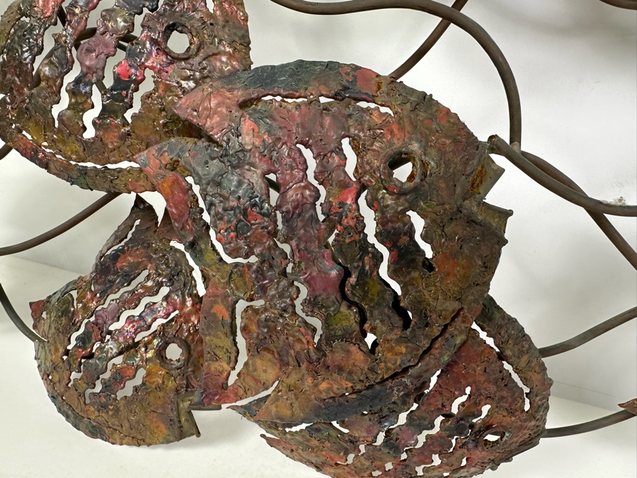 Large Handmade Metal School Of Fish Wall Sculpture 36'W X 23'H [Photo 3]