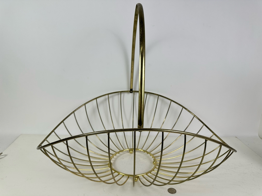 Vintage MCM Metal Basket 24.5'W [Photo 2]