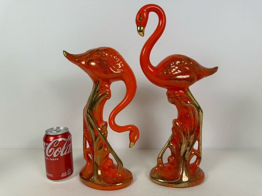 Pair Of California Pottery Flamingos 16'H [Photo 2]