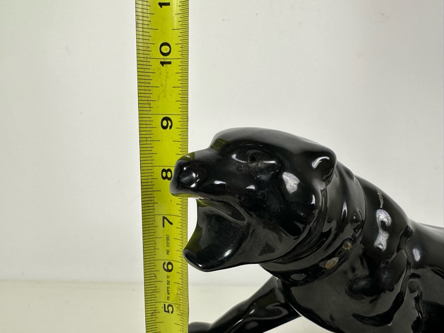 Black Ceramic Jaquar Figurine 13.5'W X 9'H [Photo 11]