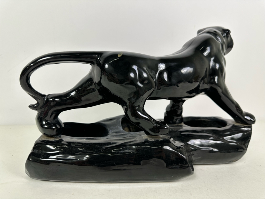 Black Ceramic Jaquar Figurine 13.5'W X 9'H [Photo 7]