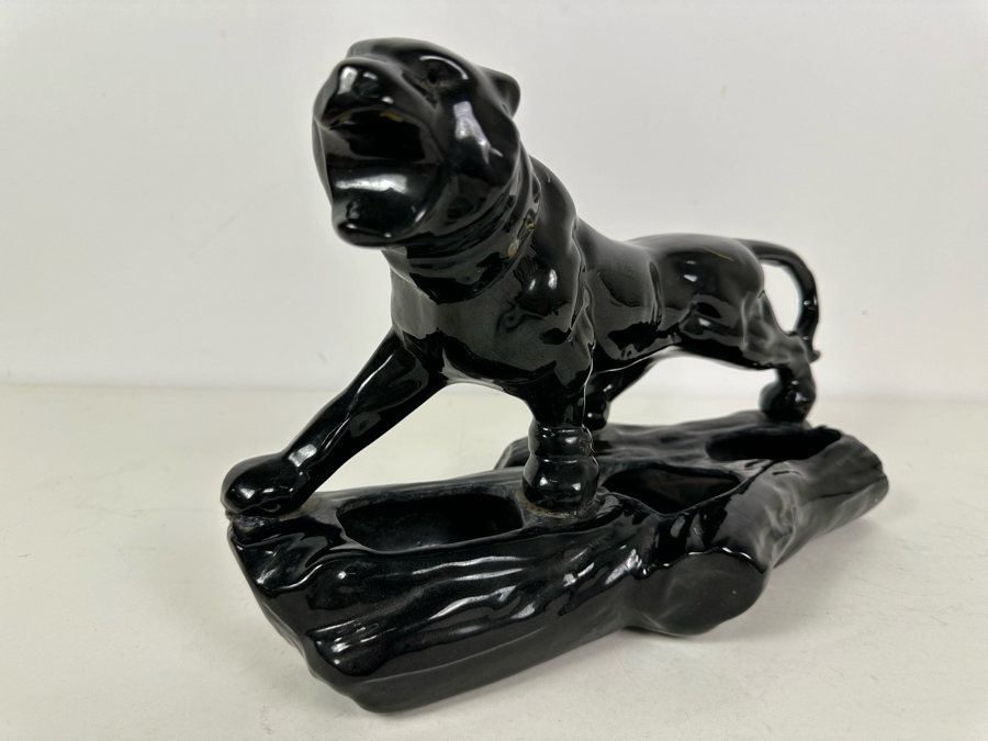 Black Ceramic Jaquar Figurine 13.5'W X 9'H [Photo 4]