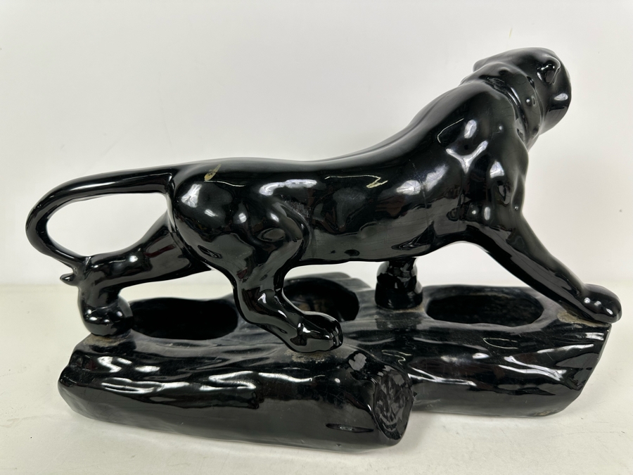 Black Ceramic Jaquar Figurine 13.5'W X 9'H [Photo 6]