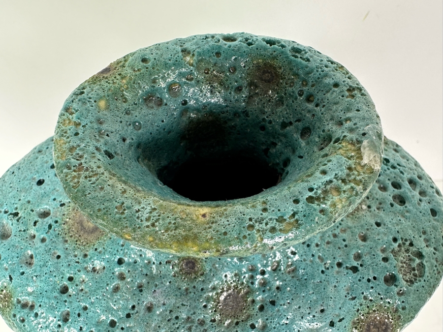 Turquoise Colored Volcanic Glaze Ceramic Vase 13.5'H [Photo 5]